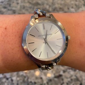 Michael Kors Slim Runway White Dial SS Quartz Womens Watch